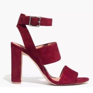 Madewell Octavia Suede Sandals in Dark Cabernet Size 6.5